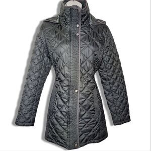Marc Newyork Andrew Marc Olive Green Quilted Hooded Lightweight Puffer Coat